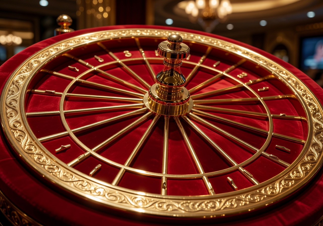 lucky wheel close up gold and red